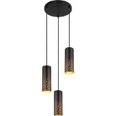 Globo Lighting Zwart retro metalen hanglamp Globo Crocky