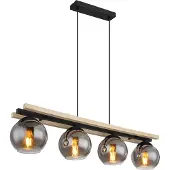 Globo Design Hanglamp Conni Hout 4 Lichts