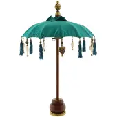 Van der leeden parasol katoen bali mini d50h75cm azuur Van der Leeden