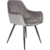 Kick Collection Eetkamerstoel Monza - Comfortabel - Zwart metalen frame - Grijs