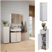 Vicco Didi Midikast – 30 x 97 cm met lade Wit/Kunstnijverheid