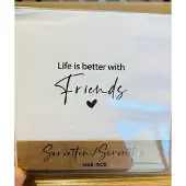 Mailbox Aperitiefservetten Life is better with friends. 2 pakjes van 15 stuks