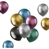 Folat - ballonnen Intense Chrome Assortiment 33 cm - 10 stuks