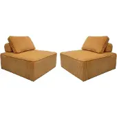 Sweeek - Set van 2 fauteuils voor modulaire bank corduroy 1 zitplaats l 90 x b 90 x h 78cm - lao