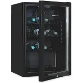Exquisit Glazen deur koelkast GKS120-GT-160C Zwart 118 l, convectie, 3 legplateaus, deurslot, vrijstaand