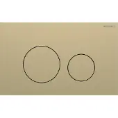 Geberit Sigma40 bedieningsplaat - 2-toets spoeling - extra dun - ronde knoppen - RVS - geborsteld messing (goud) 115.628.QF.1