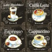 Ambiente Lunch Servetten Types Of Coffee - - 33x33 cm