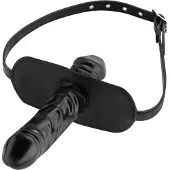 Rimba - Gag - Mondknevel Met latex dildo aan Binnenkant (4 x 6 cm) En buitenkant (4 x 13 cm)