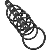 Rimba Penisartikel met Rubberen Ringen 50 en 40 mm Zwart Leer 6-Rings