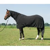 Harry's Horse Harrys Horse Fleecedeken Deluxe Met Hals - Zwart_195 cm