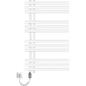 LuxeBath ECD Germany IJzer EM Design Badkamerradiator Elektrisch 600 x 1000 mm Wit met Verwarmingsstaaf 300W Wit Grote Capaciteit - Elektrische Design Paneelradiator Radiator Handdoekverwarmer Handdoekdroger