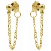 Karma chain oorbel double dots goud M2923