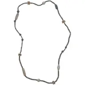 Behave – Ketting – Minimalistisch design – Zwartgrijs – Rustieke look – 88 cm