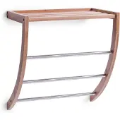 Zeller Present Wandplank Handdoekenrek Bamboe/verchroomd metaal, 38x24x40 cm