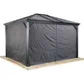 Sojag Paviljoengordijnen van polyester, donkergrijs 10x10