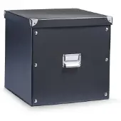 Zeller Opbergdoos met deksel 33x33x32 cm zwart