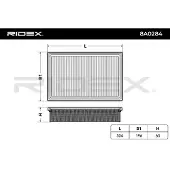 RIDEX 8A0284 Luchtfilter