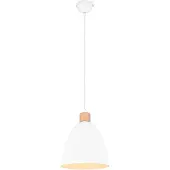 TRIO Hanglamp Jagger wit met houtbruin