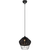 Reality Zwarte hanglamp large metaal rotanvlechtwerk Borka