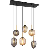 Globo Lighting 6-lichts hanglamp Blacky zwart