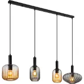 Globo Lighting Hanglamp Valletta met gekleurd glas 4-lichts