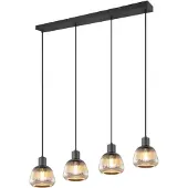 TRIO Eettafel hanglamp Tarifa met geribbeld glas
