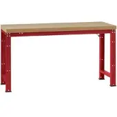 Manuflex werkbank Profi standaard, Tafelblad kunststof B 2000 x D 700, robijnrood