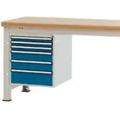 Manuflex onderbouw met schuifladen, voor werkbank Profi diepte 700 mm, briljantblauw