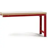 Manuflex aanbouw-werkbank Profi standaard, tafelblad kunststof, 1250 x 700 mm, robijnrood