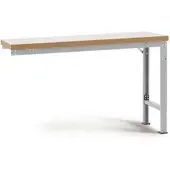 Manuflex aanbouw-werkbank Profi speciaal, tafelblad kunststof, 1750 x 700 mm, aluminium zilver