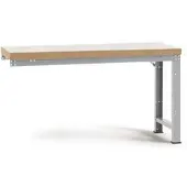 Manuflex aanbouw-werkbank Profi standaard, tafelblad kunststof, 2000 x 700 mm, aluminium zilver