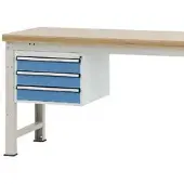 Manuflex onderbouw met schuifladen, voor werkbank Profi diepte 700 mm, lichtblauw