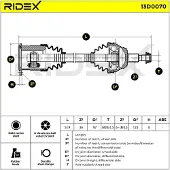 RIDEX 13D0070 Aandrijfas