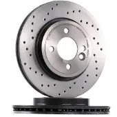 Brembo Remschijf 0986551X voorkant, gelocht, geventileerd, geperforeerd, 1 Stuk