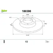 Valeo 186598 Remschijf