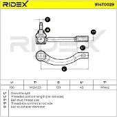 RIDEX 914T0029 Stuurkogel