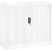 C+P rolluikkast Omnispace, 2 OH, afsluitbaar, B 1200 x D 420 x H 1030 mm, staal/kunststof, verkeerswit