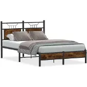 vidaXL Bedframe zonder matras hout gerookt eikenkleurig 120x190 cm
