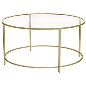 Leobert Bijzettafeltje - - Goudkleurig/Transparant - 84 x 45,5 cm