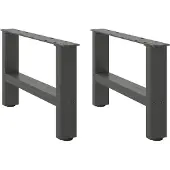 vidaXL Salontafelpoten 2 st 50x(30-31) cm staal antracietkleurig