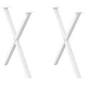 vidaXL Eettafelpoten 2 st X-vormig 70x(72-73) cm staal wit
