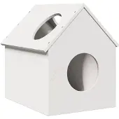 vidaXL Kattenhuis 41x50x50 cm massief grenenhout wit