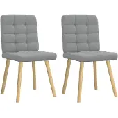 vidaXL Eetkamerstoelen 2 st stof lichtgrijs