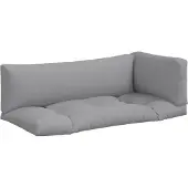 vidaXL Palletkussens 3 st stof grijs