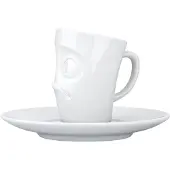 Fiftyeight Products espresso kop en schotel 80 ml met verbijsterd gezicht