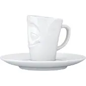 Fiftyeight espresso kop en schotel 80 ml met gelukkig gezicht