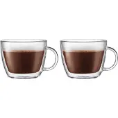 Bodum Bistro latte-glazen - 2-delig - dubbelwandig - 0,45L - met oor