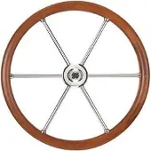 Ultraflex Stuurwiel teakhout/RVS - V85 - 500 mm
