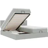 vidaXL Ottoman bed met matrassen 200x200cm fluweel lichtgrijs