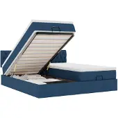 vidaXL Ottoman bed met matrassen 200x200cm stof blauw